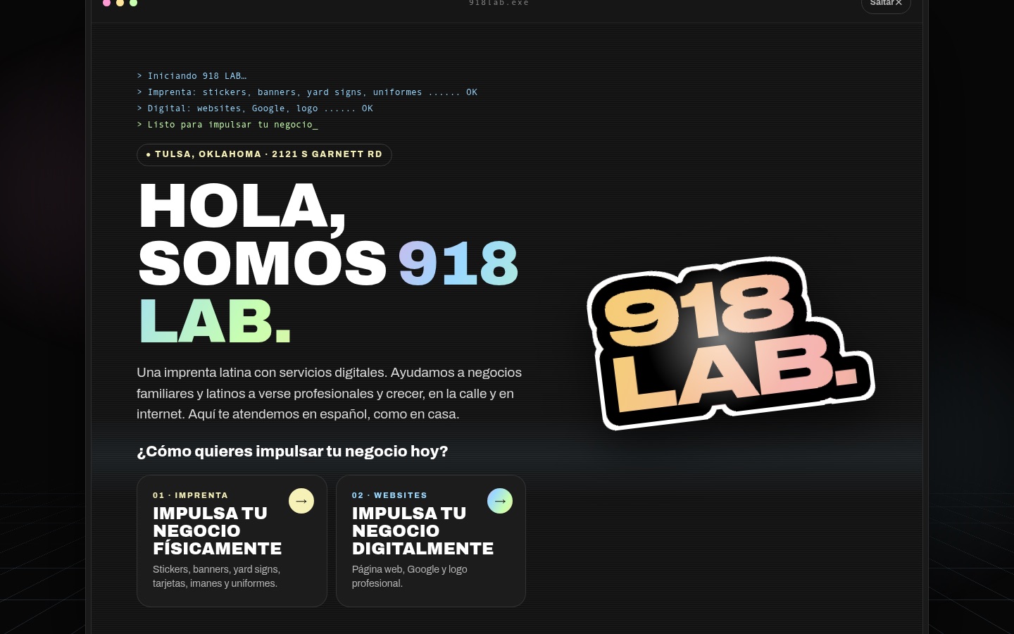 Página de inicio de 918 Lab
