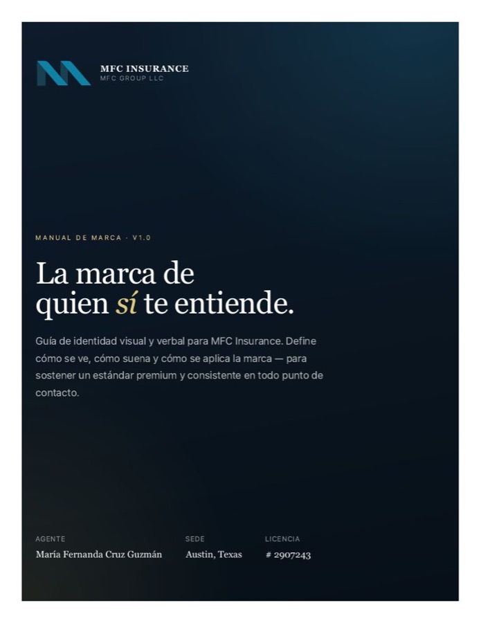 MFC Insurance: portada del manual